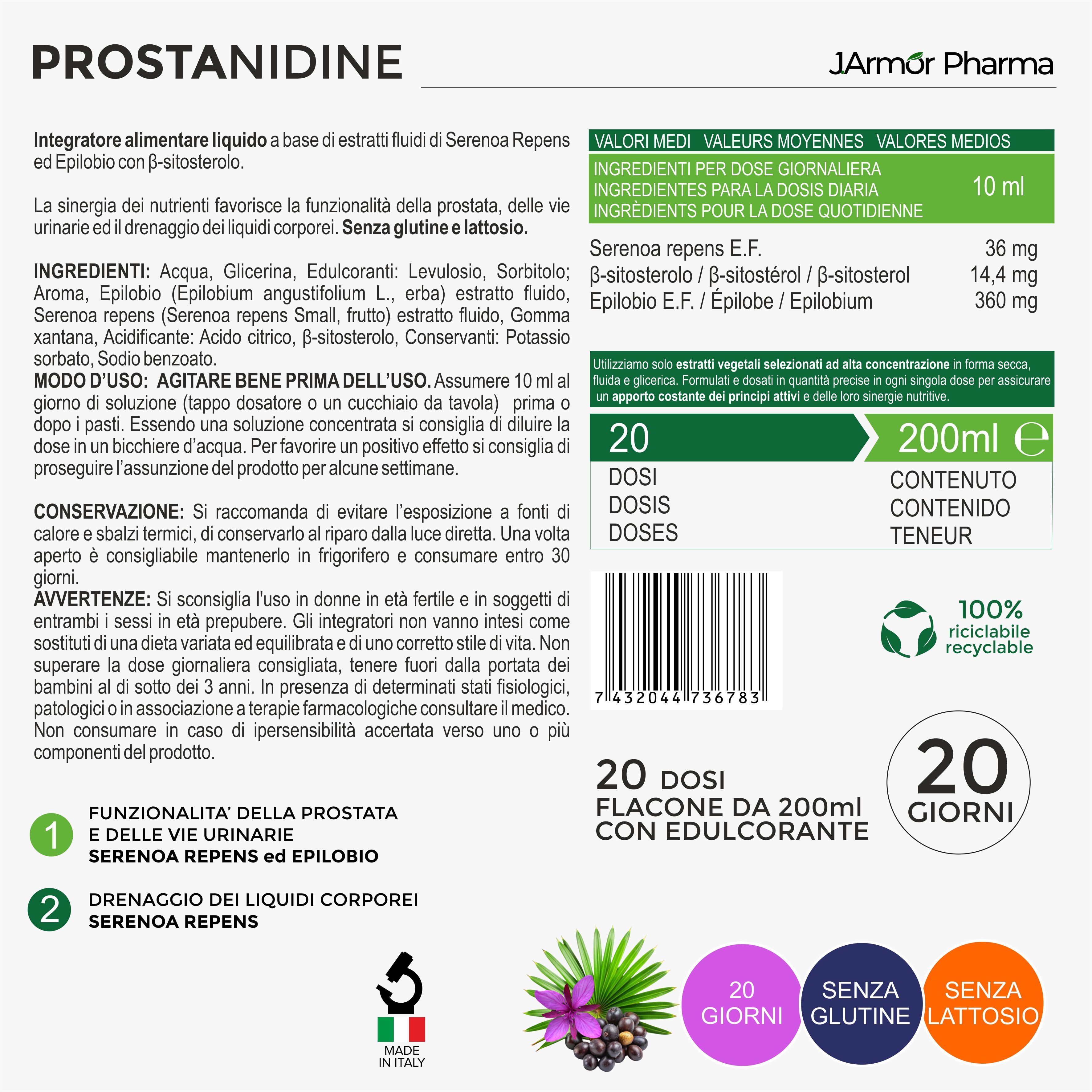 Serenoa Repens e Epilobio Liquido con β-Sitosterolo - Supporto Prostata e Vie Urinarie
