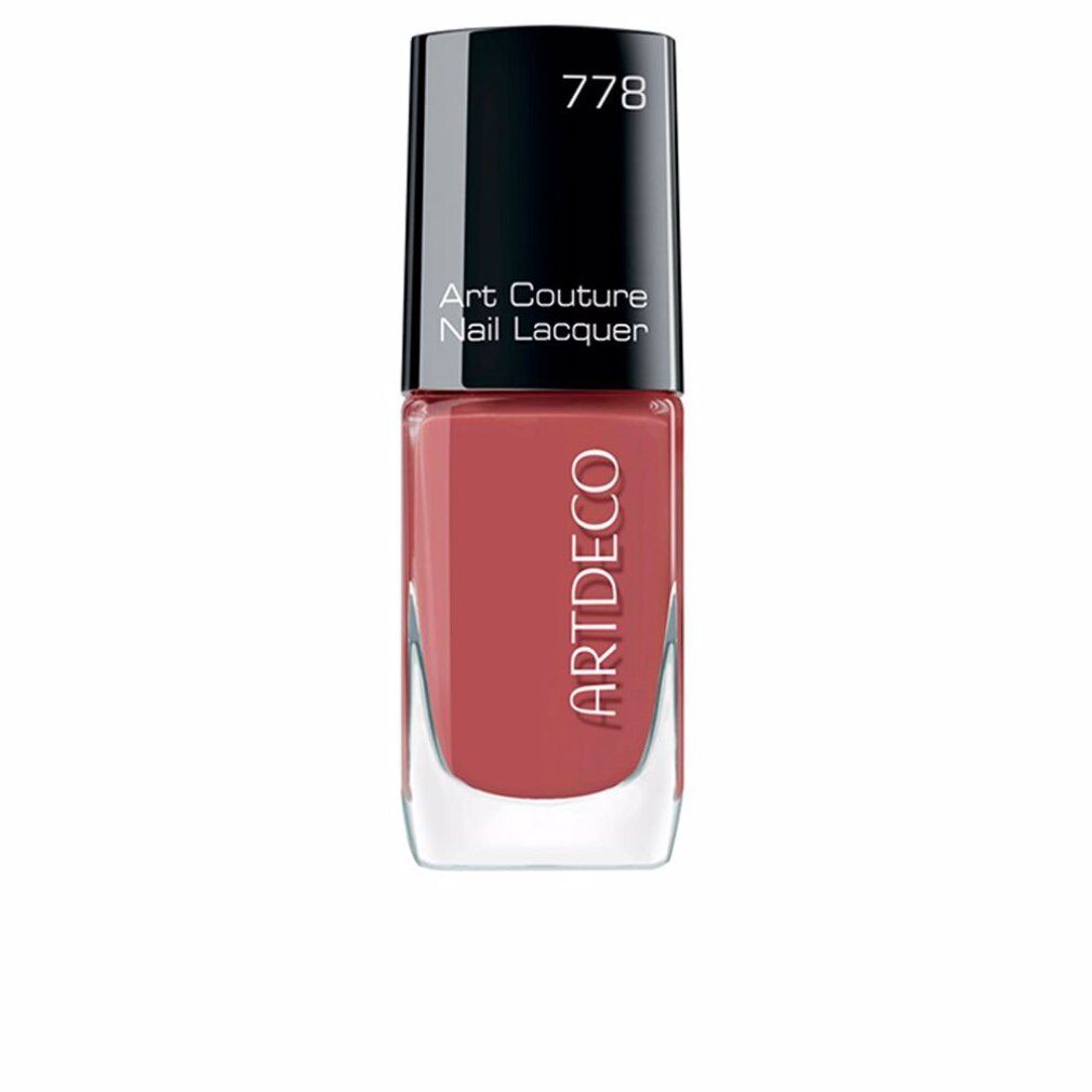 Flacone di smalto per unghie, colore 778. Art Couture Nail Lacquer. Tonalità marrone ruggine. Tappo nero. Marchio ARTDECO.