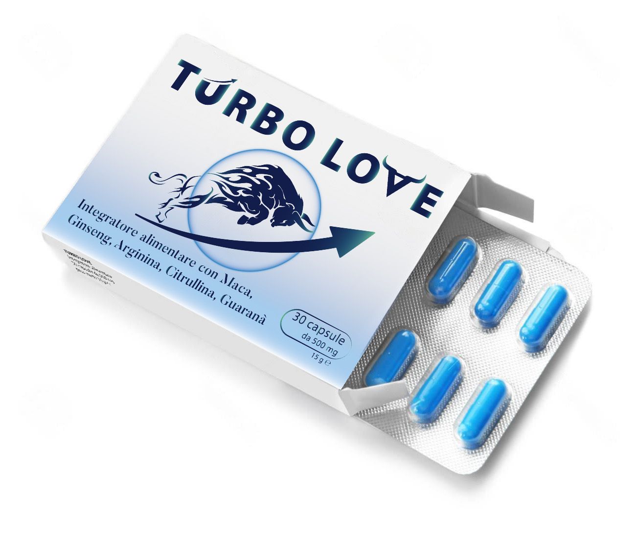 Kamasù TURBO LOVE Integratore Uomo con Maca, Ginseng, Arginina e Guaranà – Vitalità ed Energia
