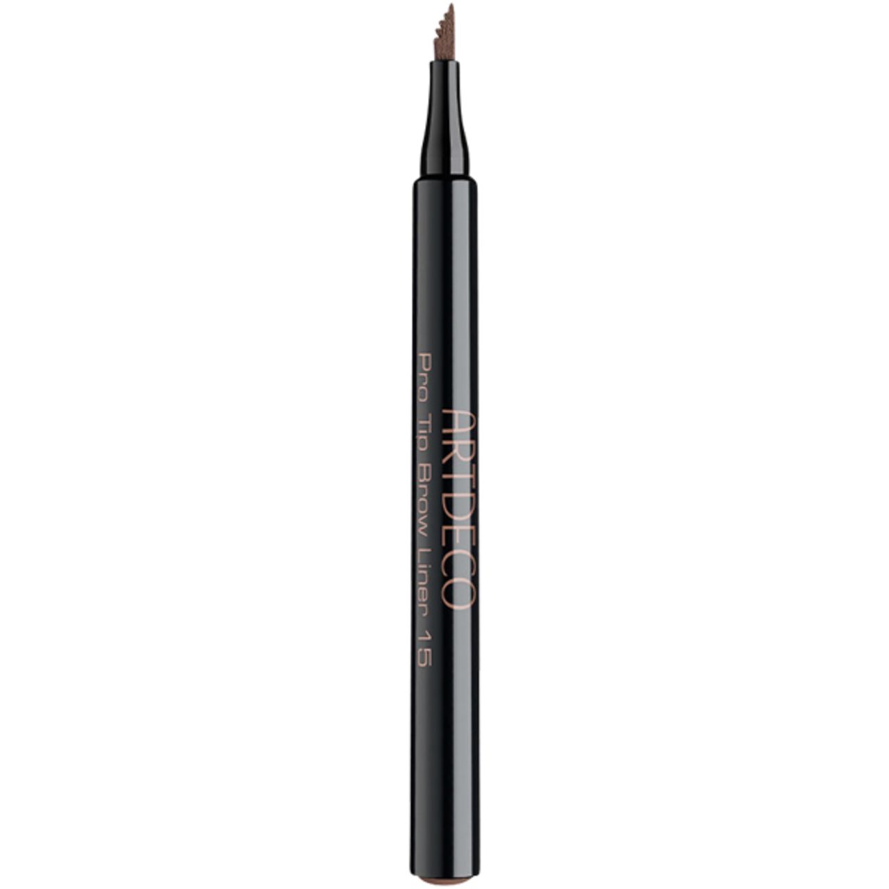 Artdeco Pro Tip Brow Liner marrone. Penna nera con scritta. Punta con peli fini.