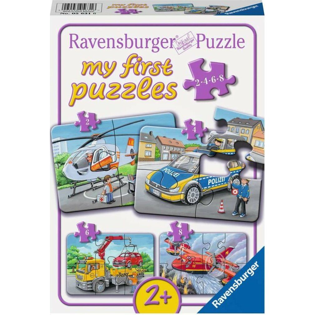 ravensburger Il mio primo puzzle di veicoli di emergenza 4in1 (2,4,6,8 pezzi)