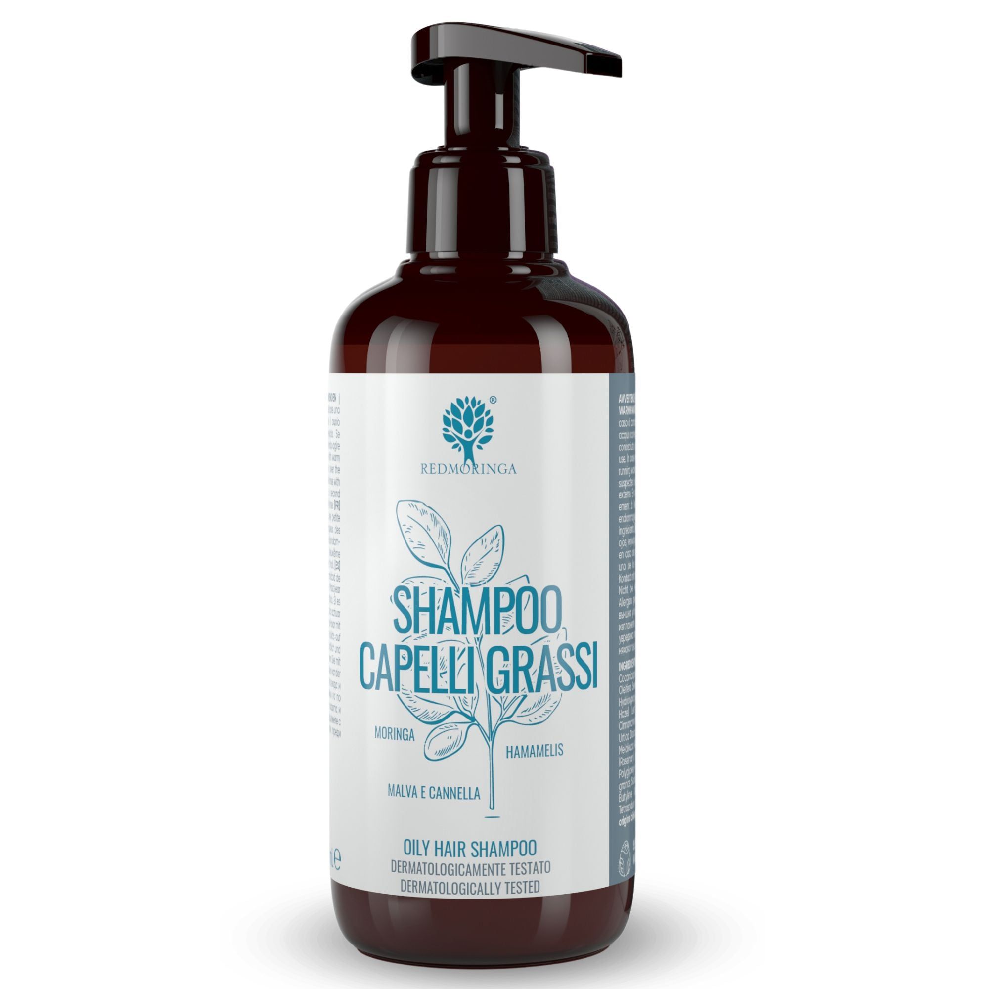 Shampoo Capelli Grassi BIO alla Moringa – Sebo Equilibrato a Lungo