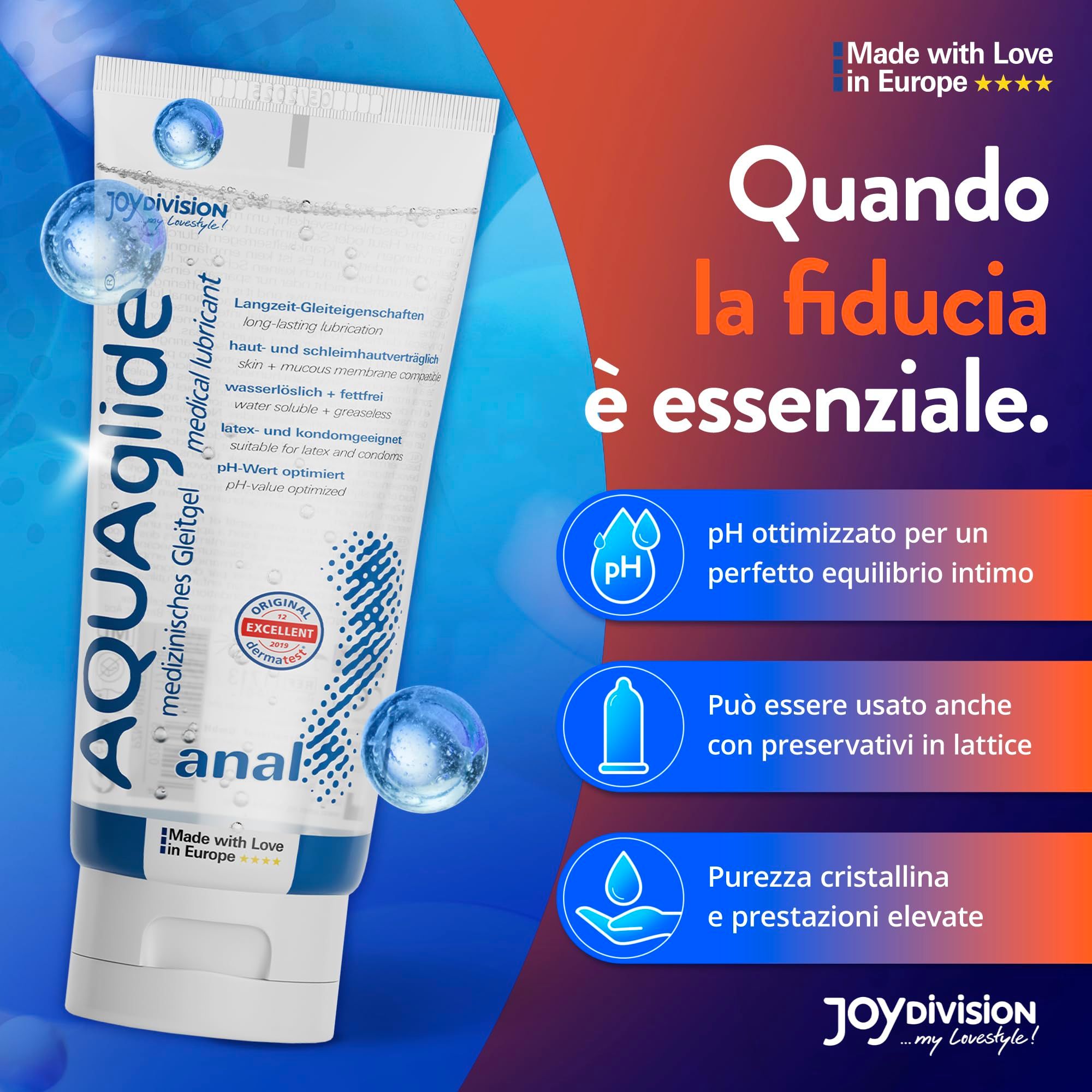 Tubo di gel lubrificante AQUA GLIDE Anal, 100ml