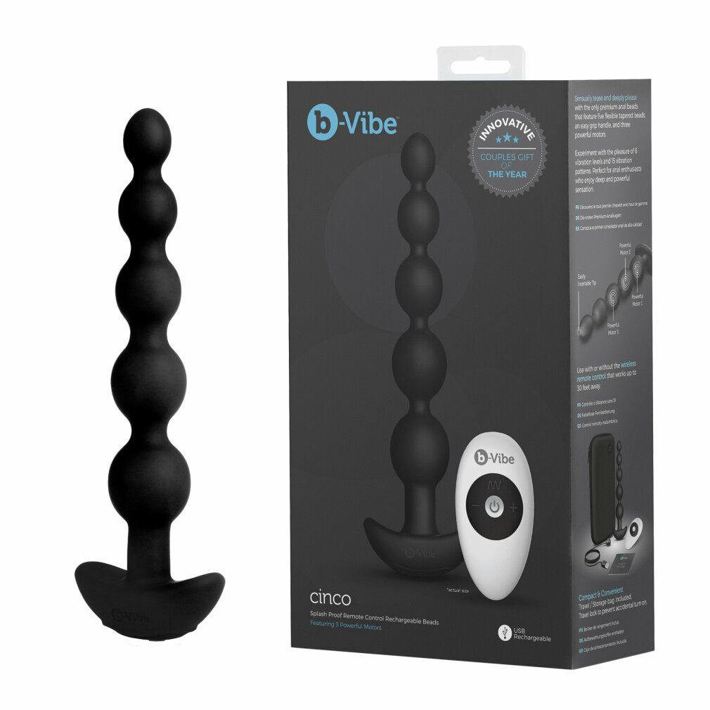 b-Vibe Cinco Anal Beads nero