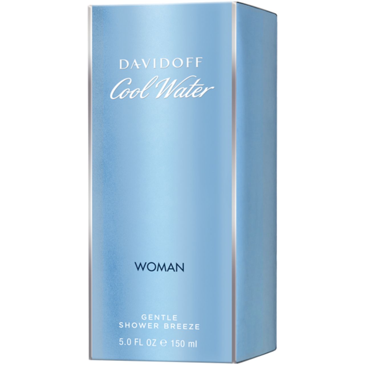 Scatola blu. Scritta: Davidoff Cool Water Woman, Gentle Shower Breeze. 150 ml.