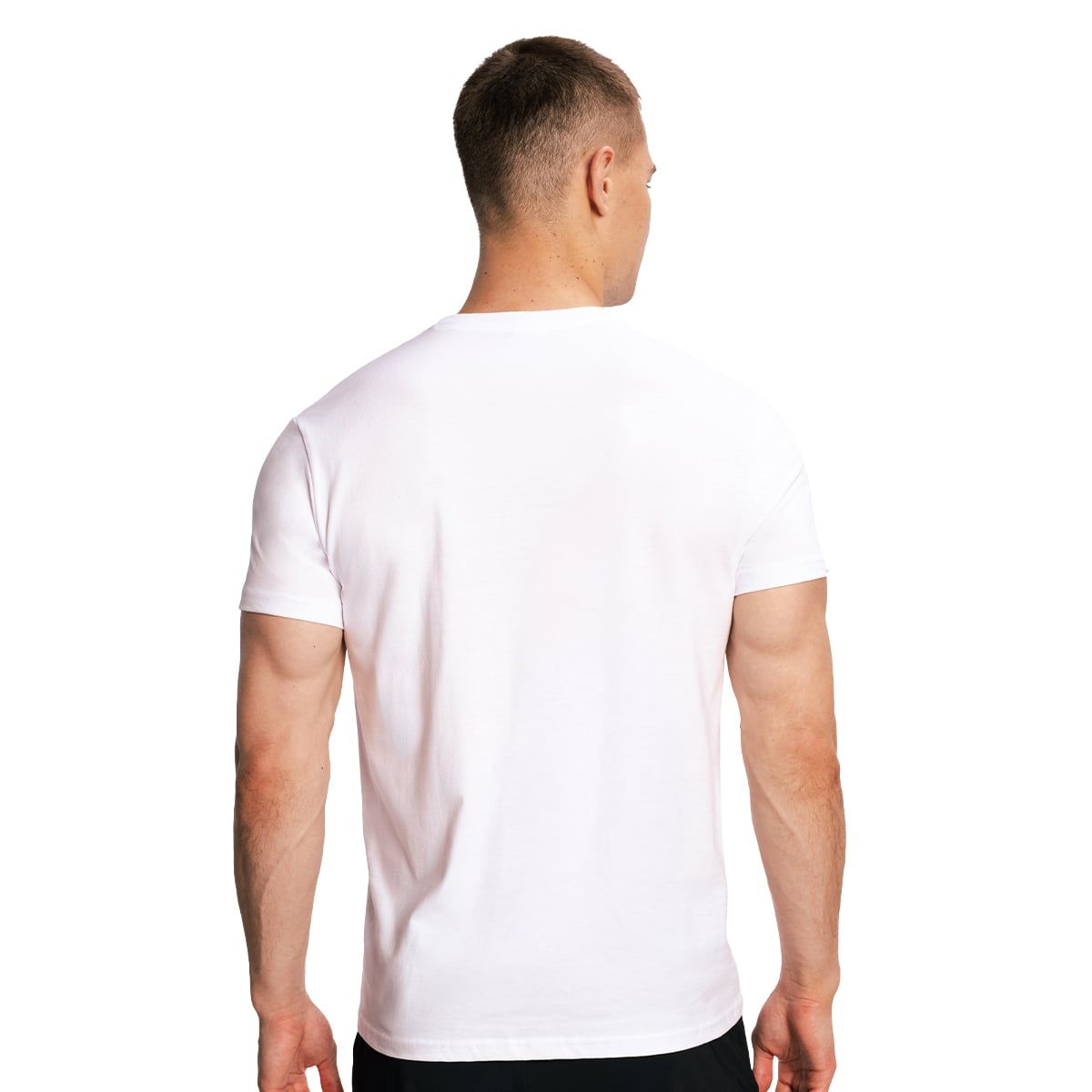 GymBeam T-shirt uomo Fitness in cotone bianca regular