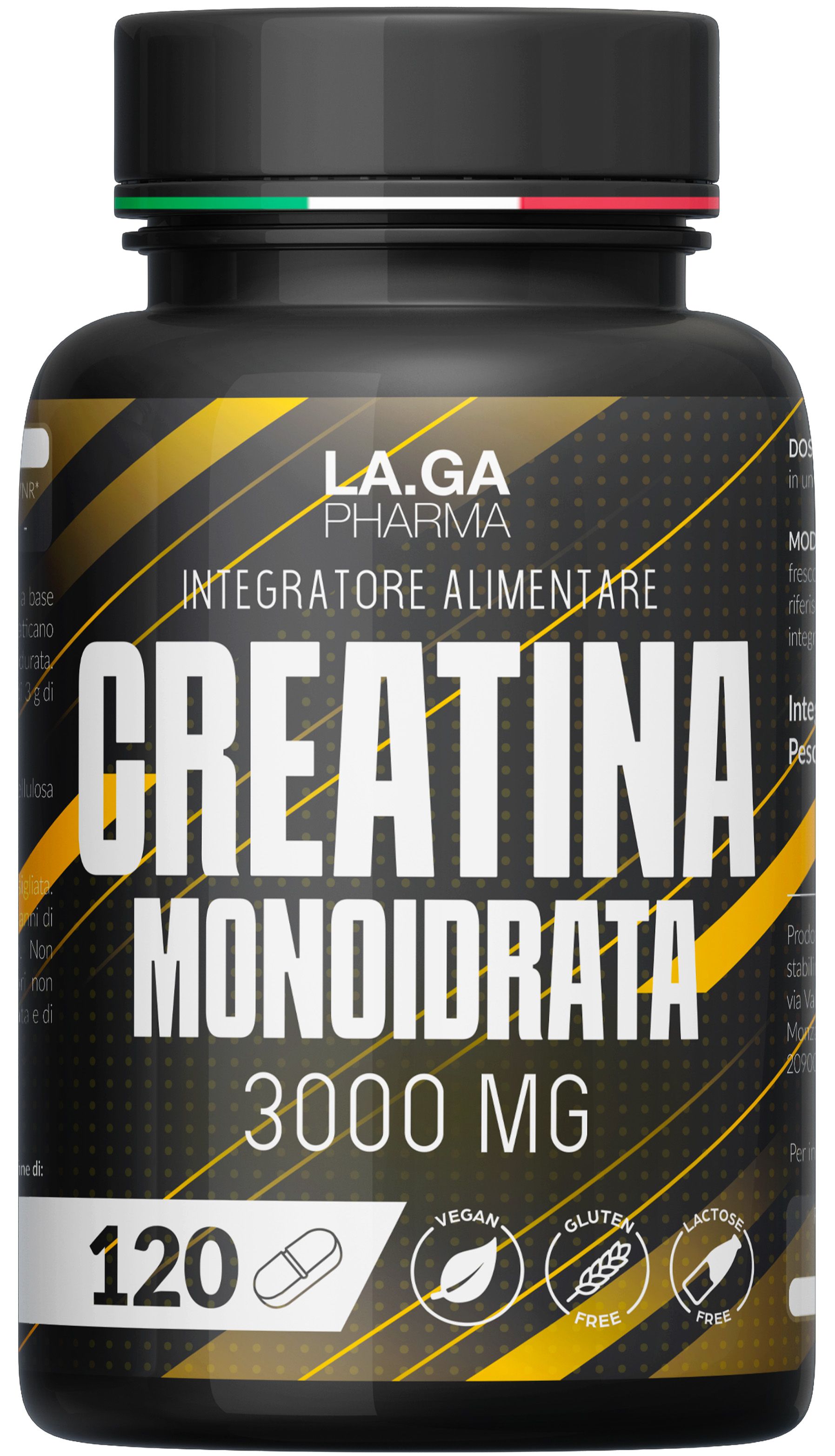 LA.GA© Creatina Monoidrata 120 Compresse di Creatina Pura