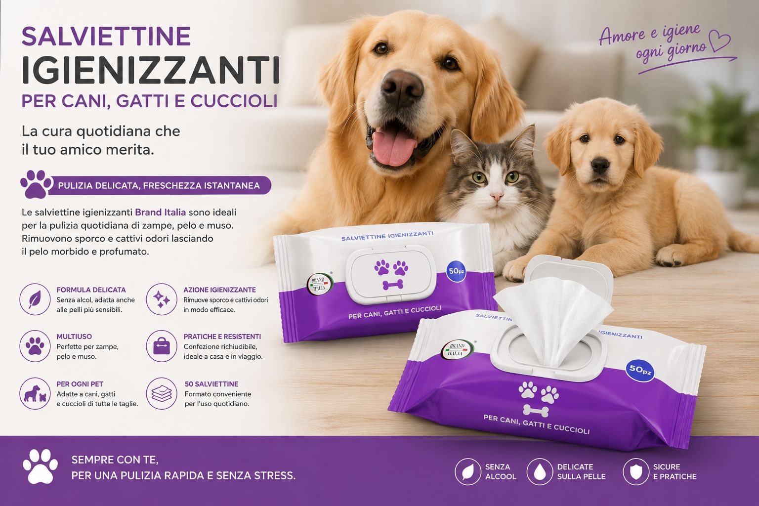 BRAND ITALIA - Salviettine Igienizzanti