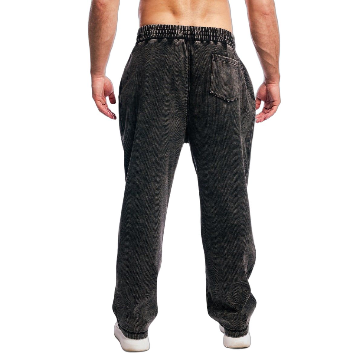 GymBeam Joggers uomo oversize con gamba larga e tasche Aura Washed Black