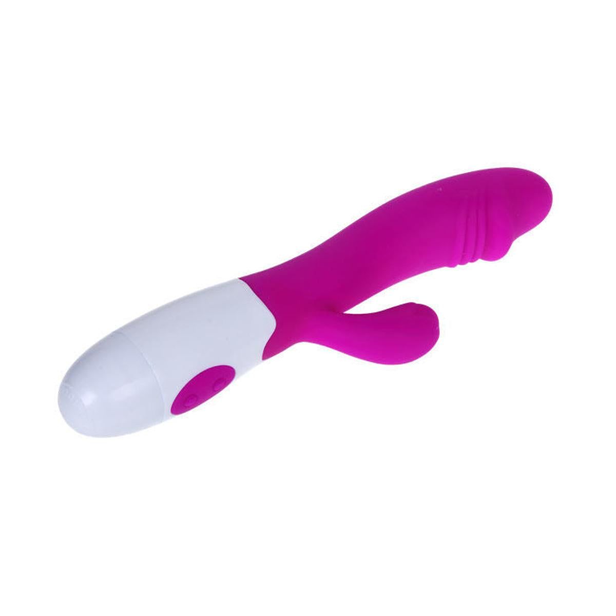 Prodotto benessere lilla e bianco. Forma curva con pulsante e forma aggiuntiva.