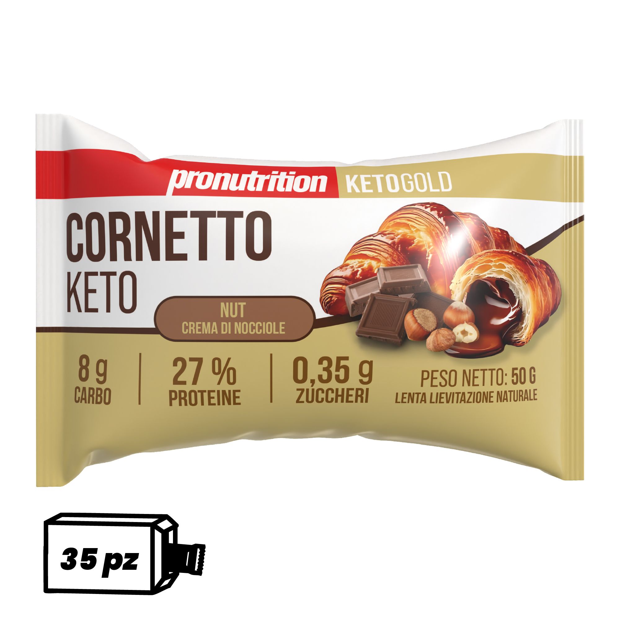 Pronutrition Cornetto keto (35 pezzi x 50 gr, Crema di nocciole)