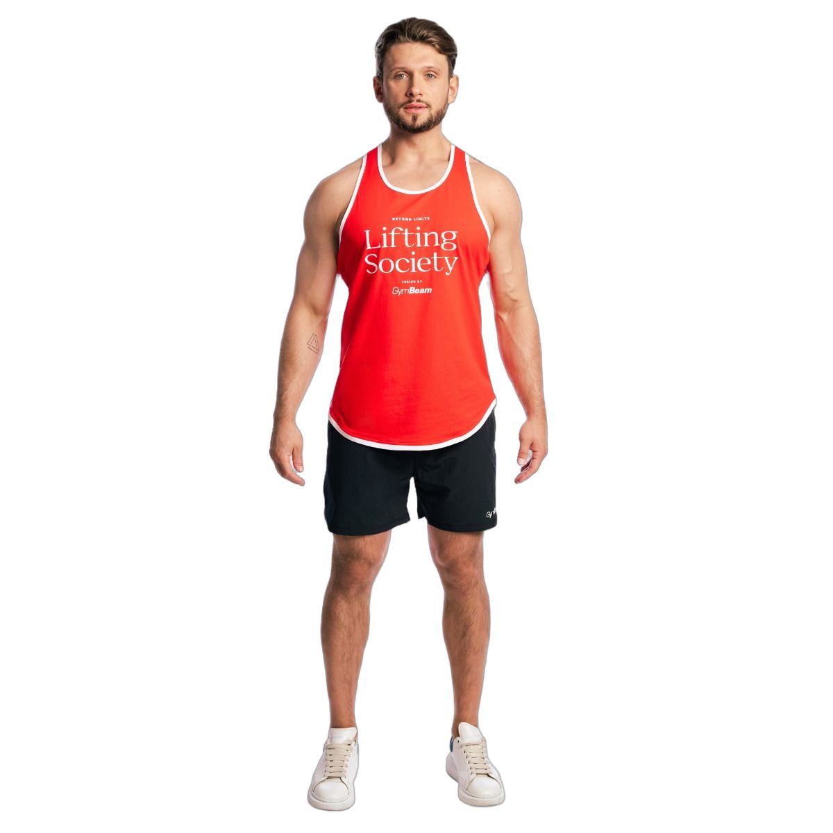GymBeam Canotta uomo stringer in cotone e poliestere Lifting Society Flame