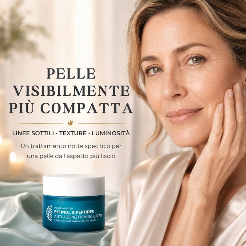 Crema rassodante anti-età Talia Heaven's Dew Retinol & Peptides.