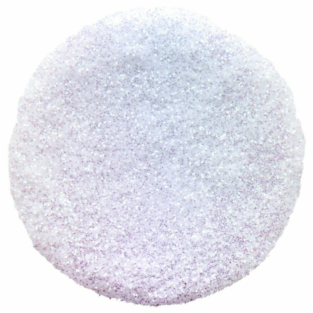 Mucchio di paillettes metalliche. Forma rotonda, colore bianco-argento.