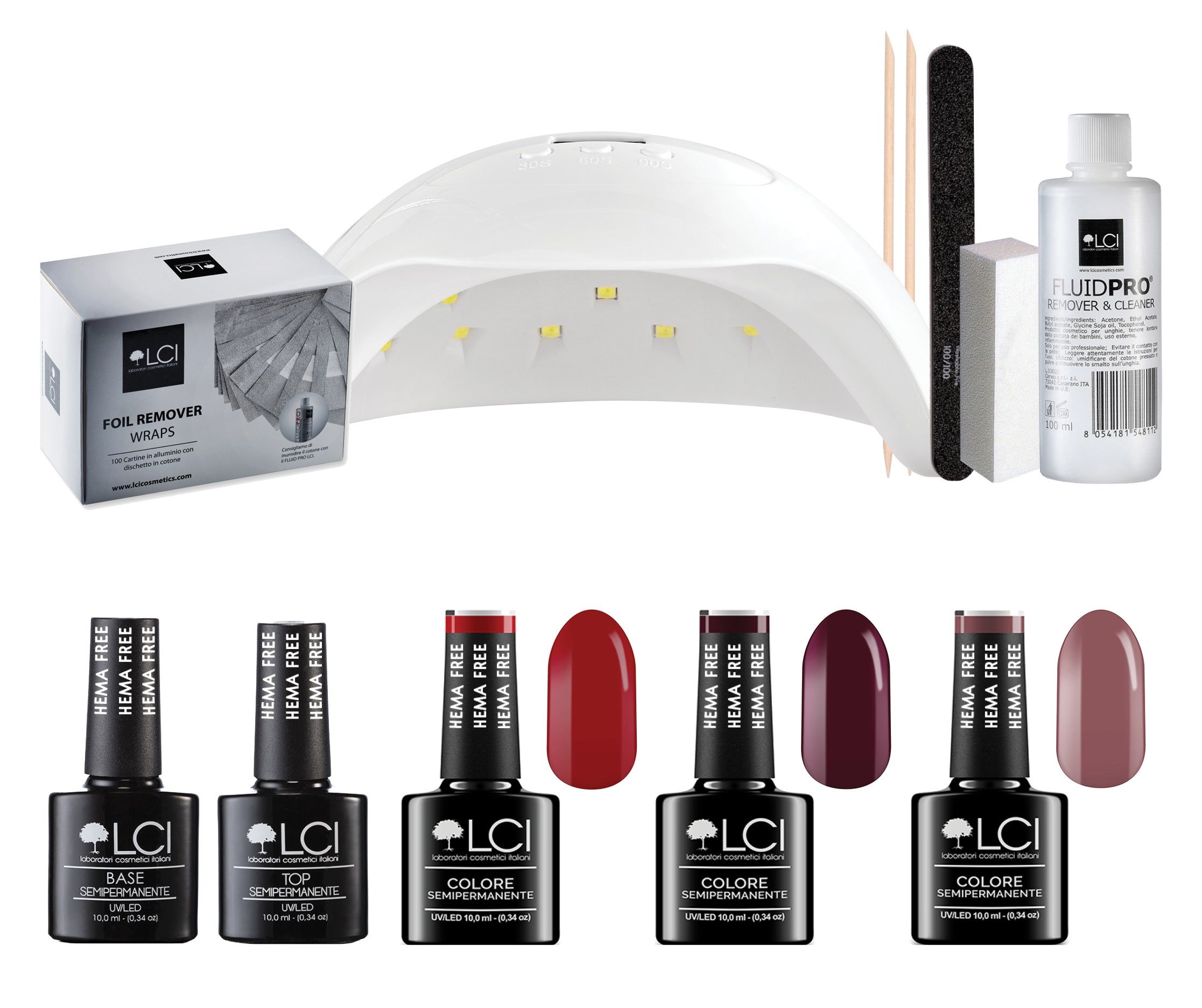 LCI Cosmetics - Kit Semipermanente - Hema Free LCI - 3 Colori - HF03