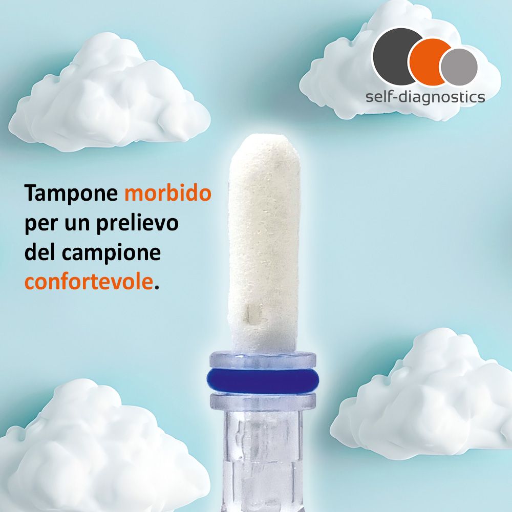 Tampone morbido per un prelievo confortevole. Marchio: self-diagnostics.