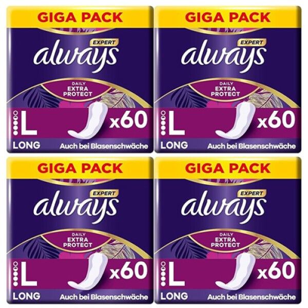 Multipack 4x sempre Gigapack 60 Slipeinlage Expert Daily Protect Long