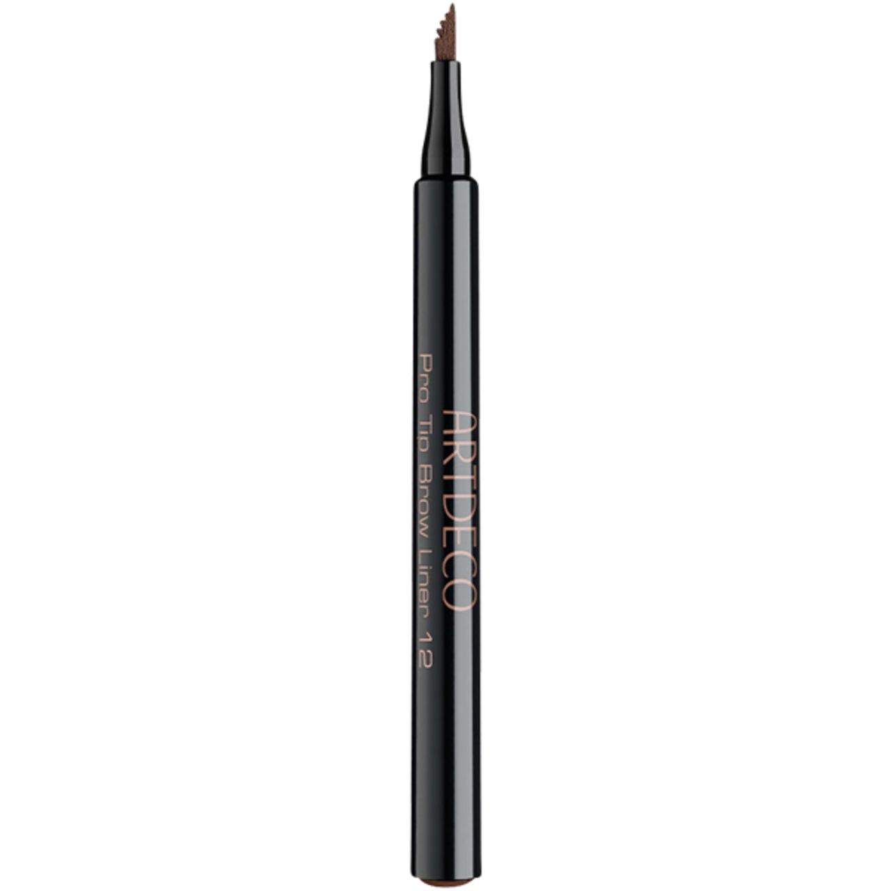 Artdeco Pro Tip Brow Liner. Penna marrone scuro con punta fine. Fusto nero con nome del prodotto.