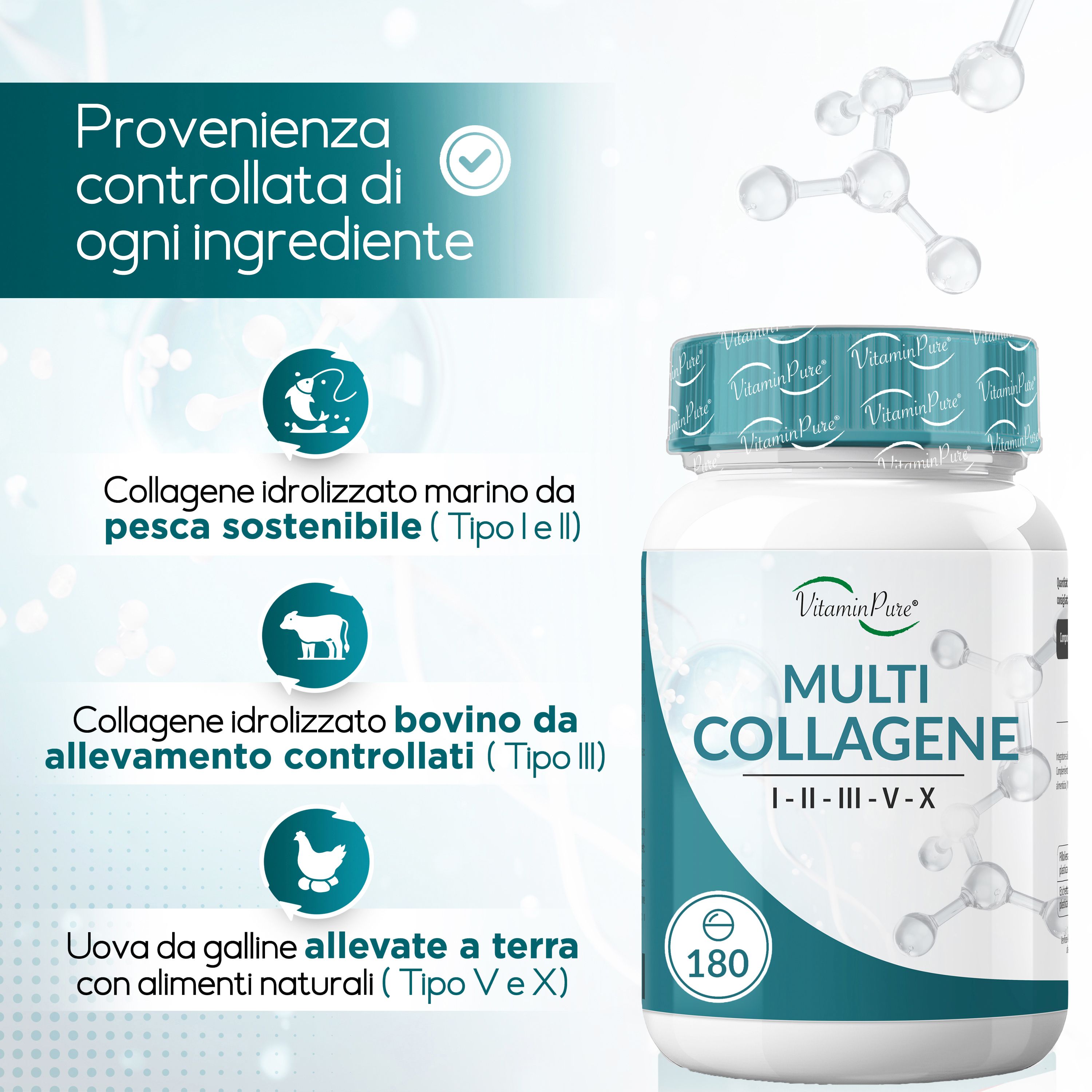 VitaminPure® Multi Collagene Idrolizzato PURO 100%