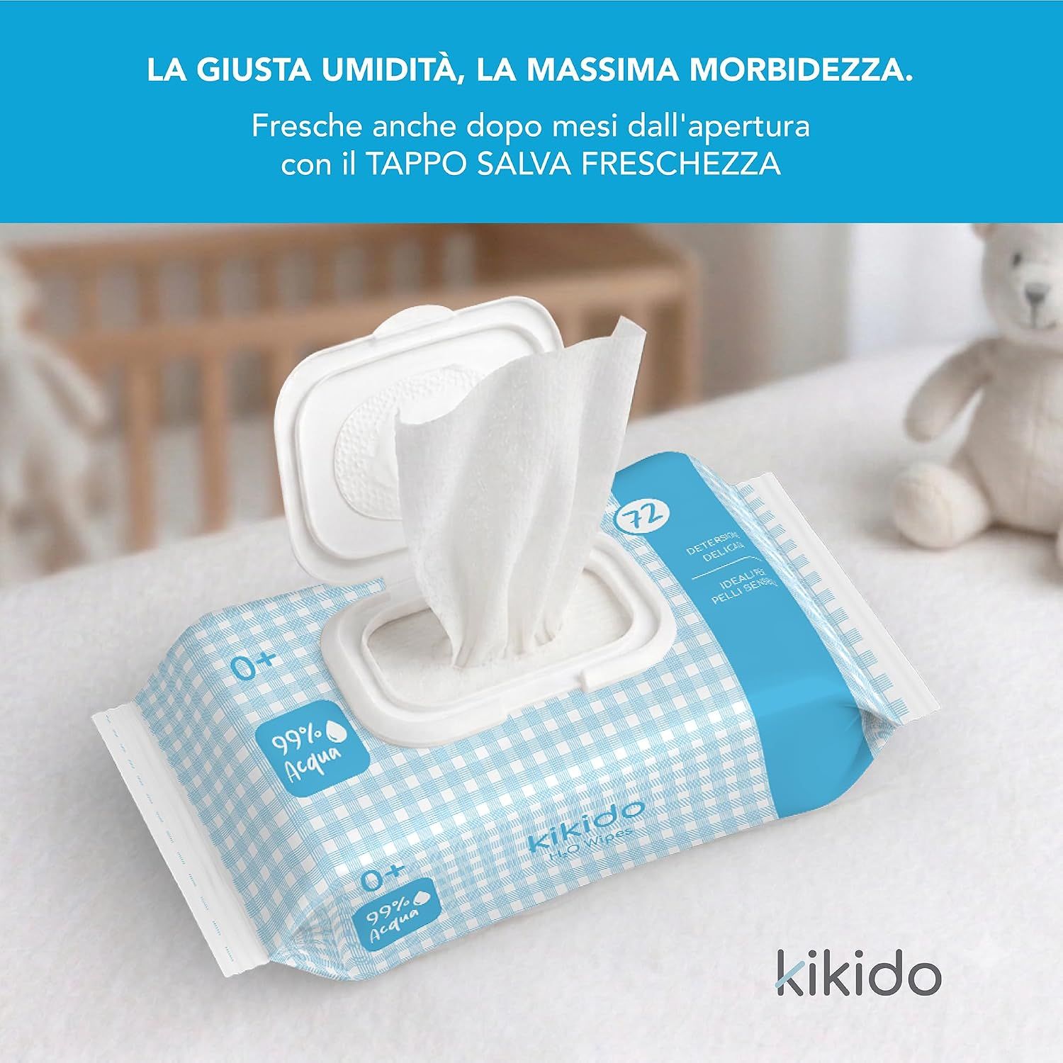Kikido Salviette Neonato Acqua Senza Profumo
