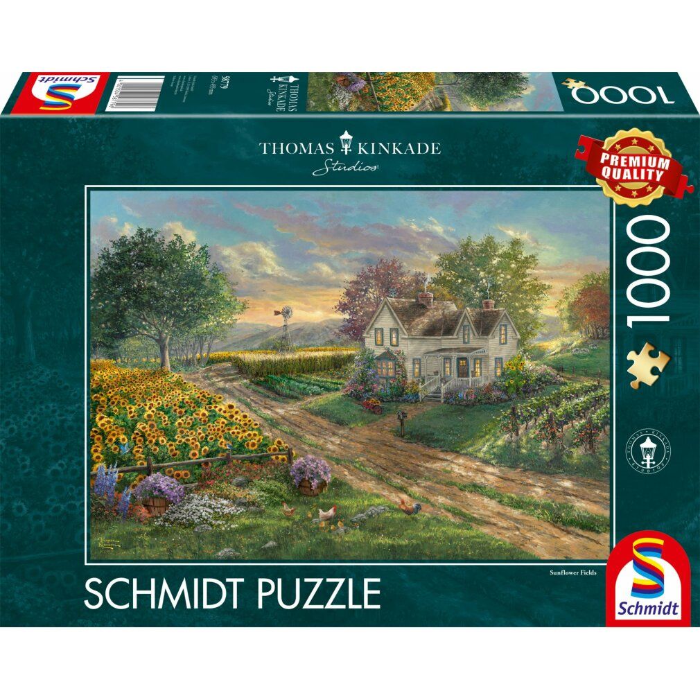 Studi Thomas Kinkade: Campi di girasoli (1000 pezzi)