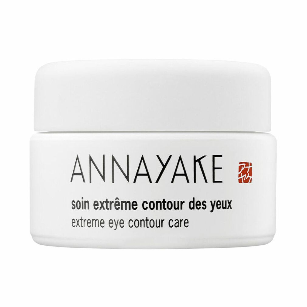 Vasetto bianco con coperchio. Scritte: ANNAYAKE, soin extrême contour des yeux, extreme eye contour care.