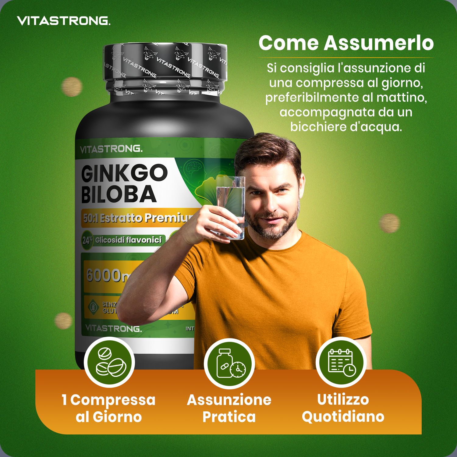 Ginkgo Biloba 6000 mg – Estratto Concentrato per Memoria & Circolazione