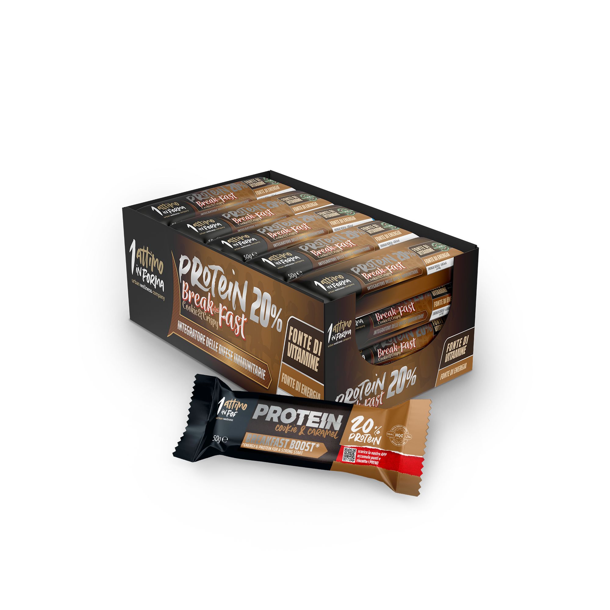 1attimoinforma 24 Barrette Proteica al 20%; Gusto Cookie e Crispy