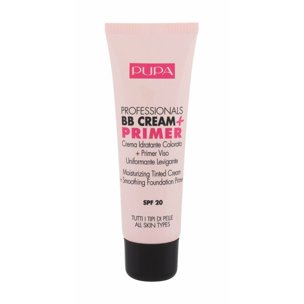 Pupa Milano BB Cream & Primer SPF20 001 Nude, 50 ml, per tutti i tipi di pelle