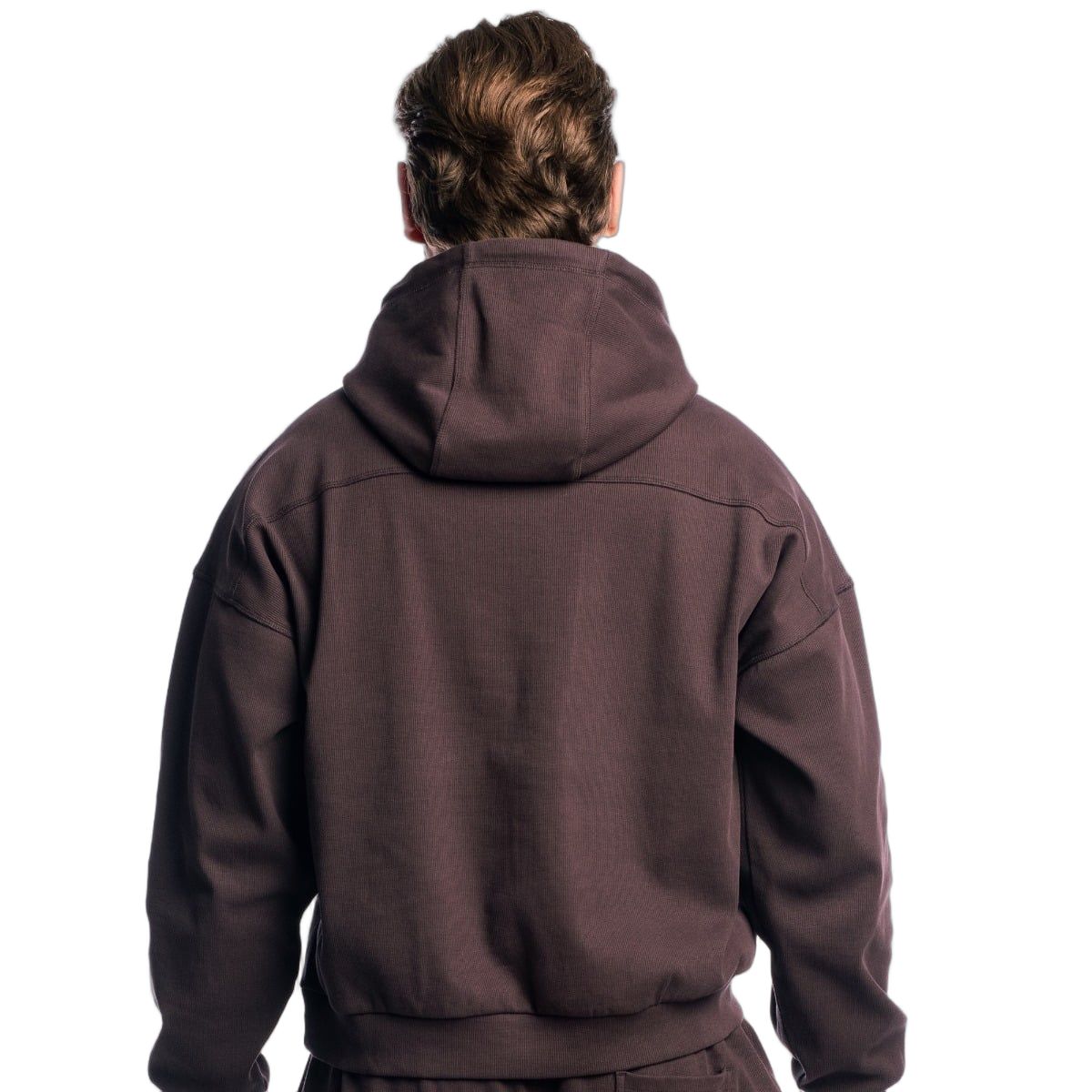 GymBeam Felpa uomo Aura oversize con cappuccio Brown