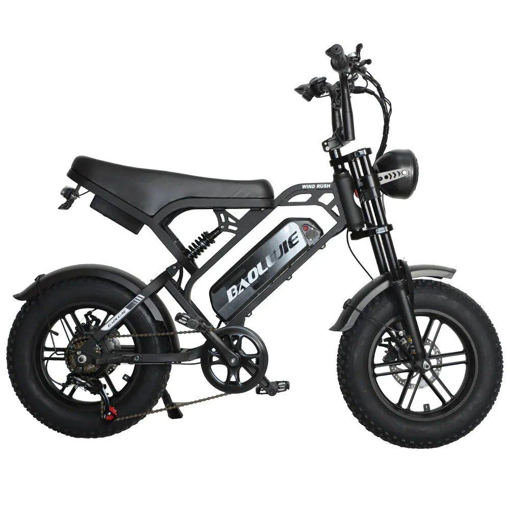 BAOLUJIE F2 Bici Elettrica Full Suspension, 48V 13Ah, 16"x4.0"