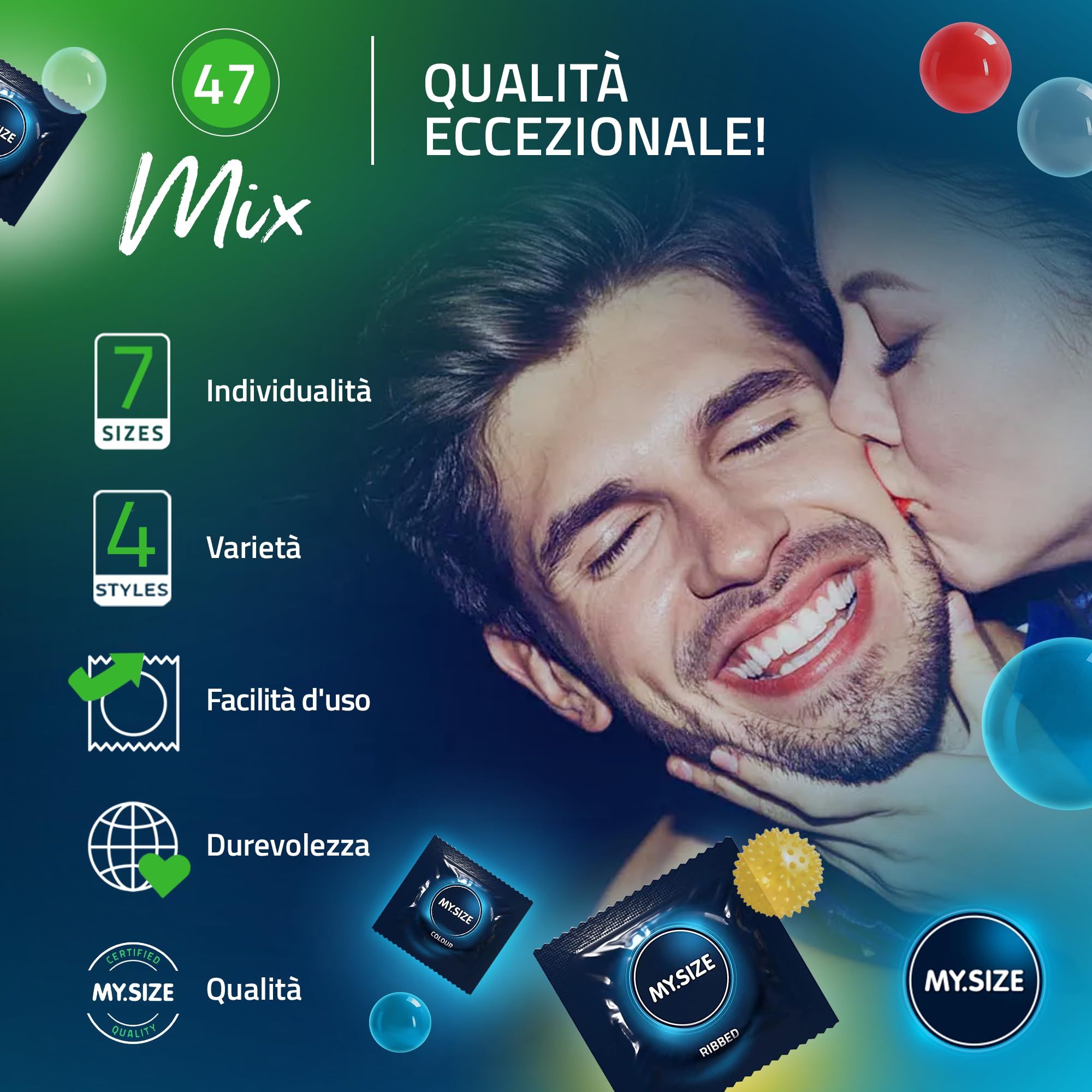 MY.SIZE Mix Set Preservativi Taglia 1 47mm
