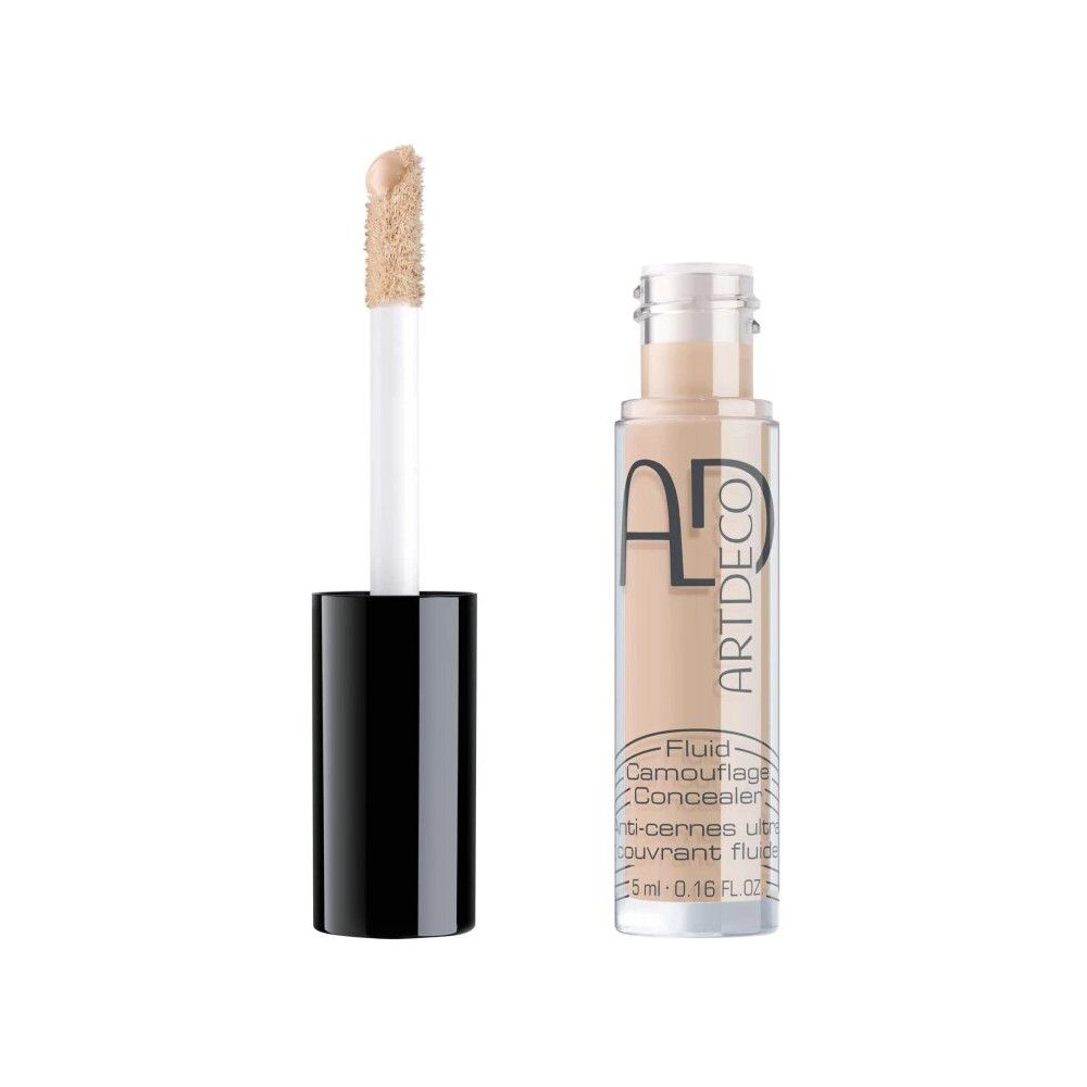 ARTDECO Concealer Fluid Camouflage, flacone aperto, con applicatore.