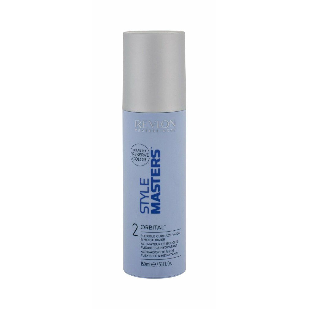 Revlon Style Masters 2 Orbital. Flacone con vaporizzatore. Flacone blu con informazioni sul prodotto. Contiene 150ml.