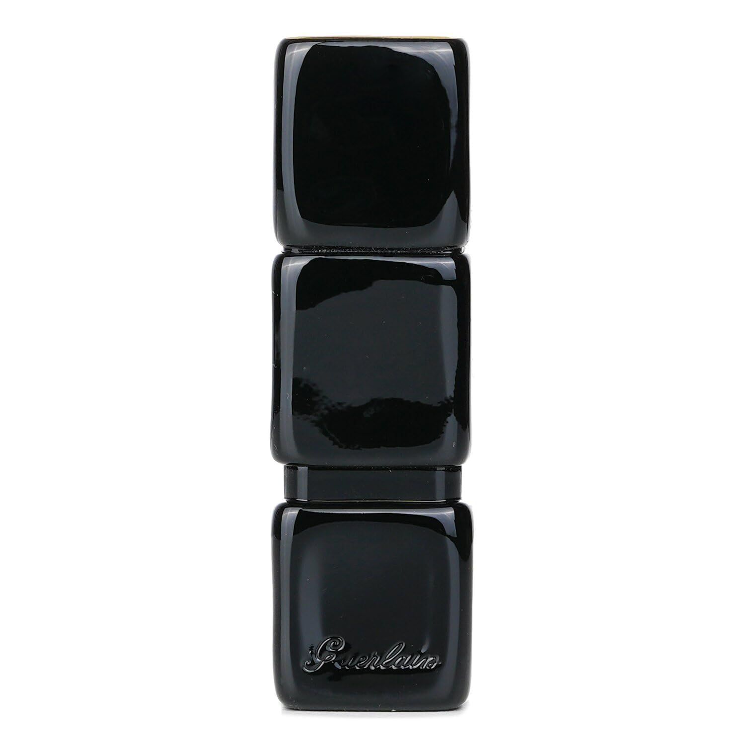 Contenitore nero per rossetto. Forma quadrata. Logo inciso sul fondo.