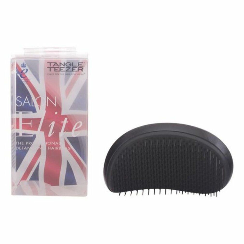 Spazzola Tangle Teezer e confezione. Confezione con Union Jack e scritta Salon Elite.
