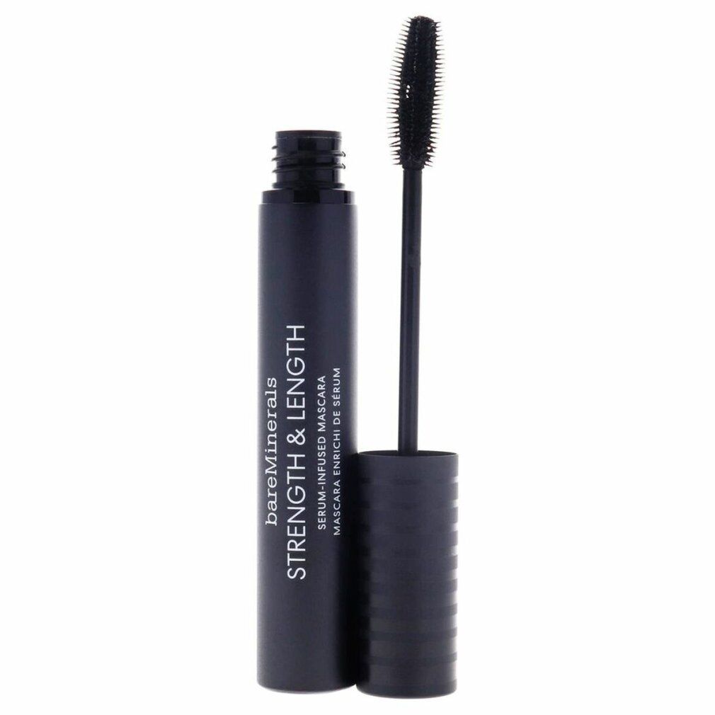 Tubo di mascara nero con spazzola. Nome prodotto: Strength & Length. Marchio: BareMinerals.