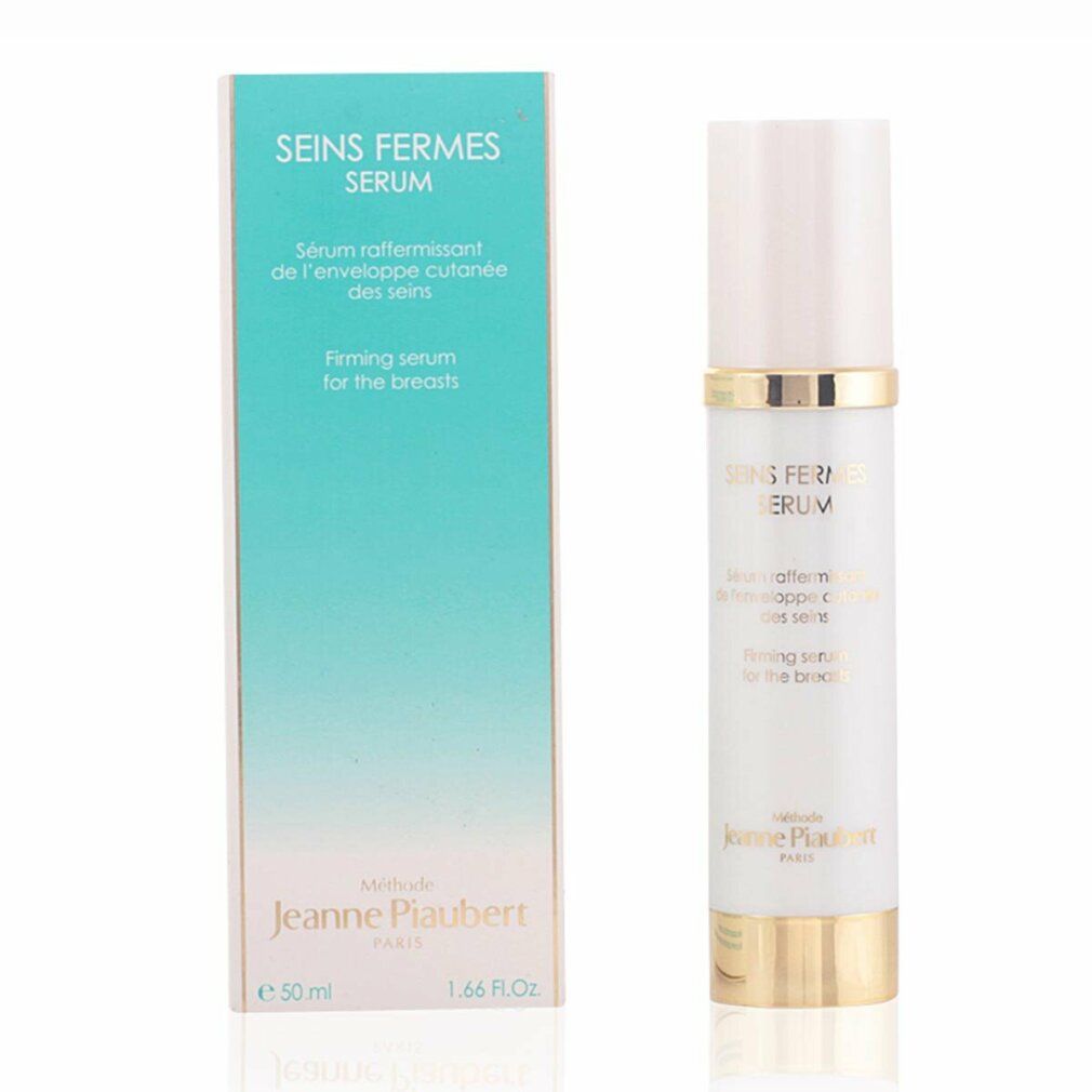 Siero e confezione. Scritta: SEINS FERMES SERUM, Firming serum for the breasts. Marchio: Jeanne Piaubert. Confezione: 50 ml.