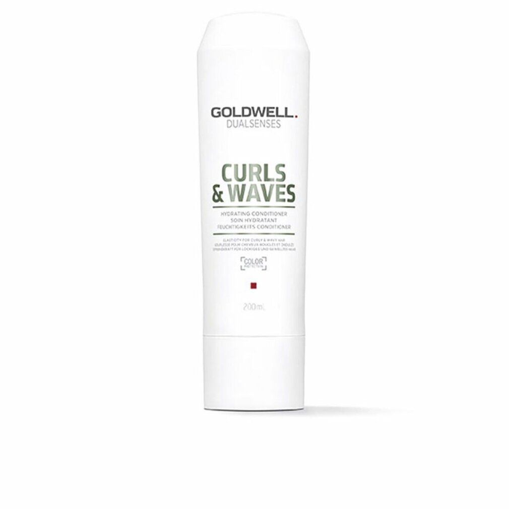 Flacone bianco Goldwell Dualsenses Curls & Waves. Testo verde e nero. Hydrating Conditioner. 200ml.