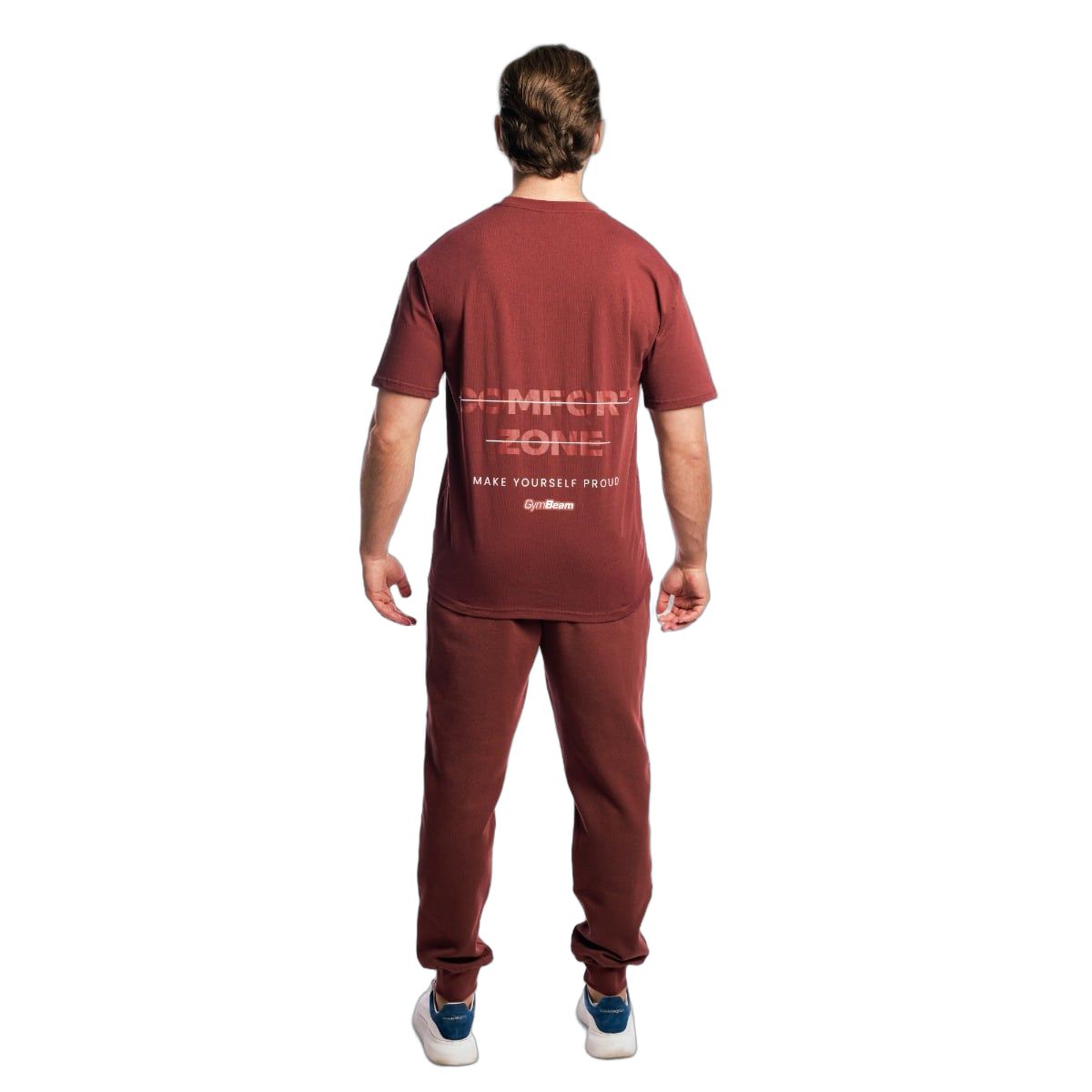 GymBeam T-shirt uomo oversize a manica corta in cotone Zone Cherrywood