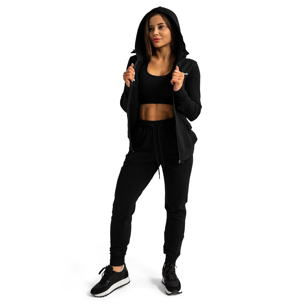 GymBeam Pantaloni tuta donna slim con coulisse e tasche Limitless Black