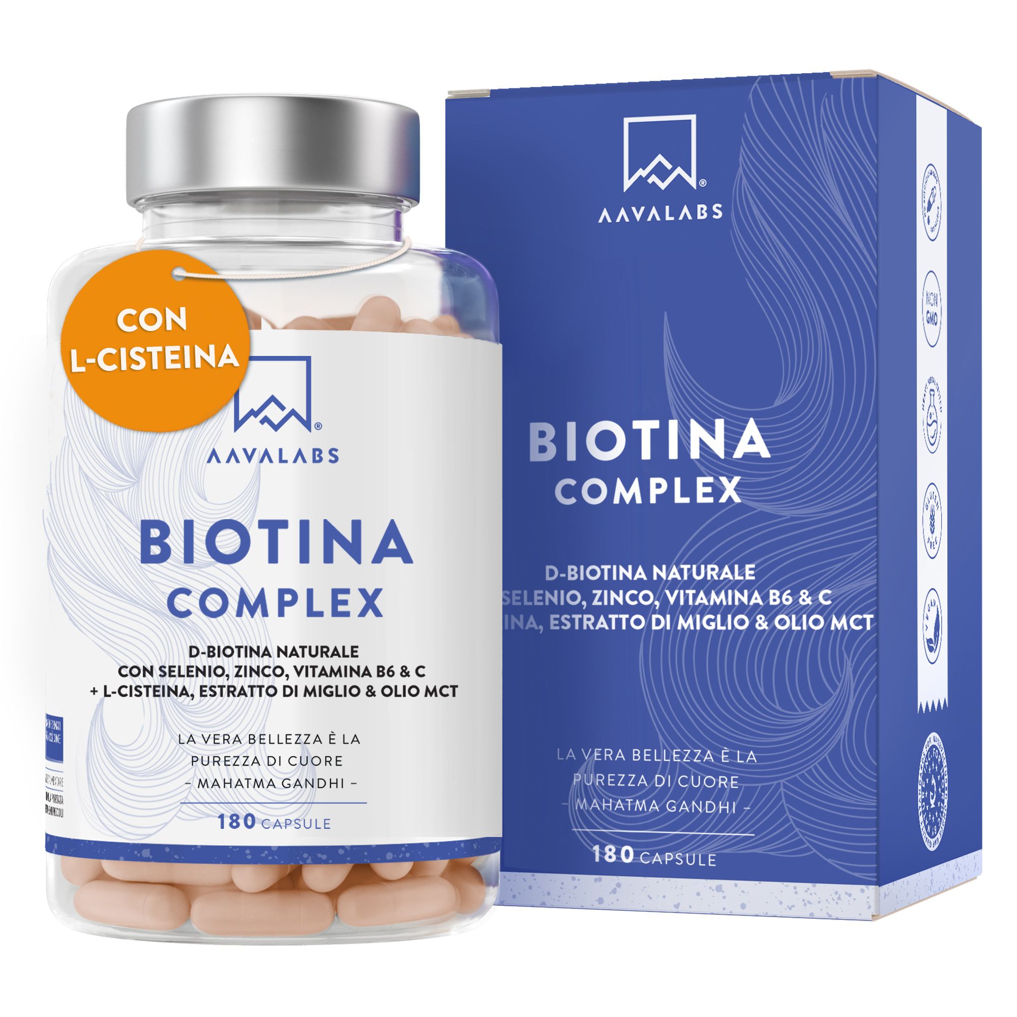 Aavalabs integratore di biotin con selenio e zinco e vitamina c – Biotina capelli, unghie e pelle