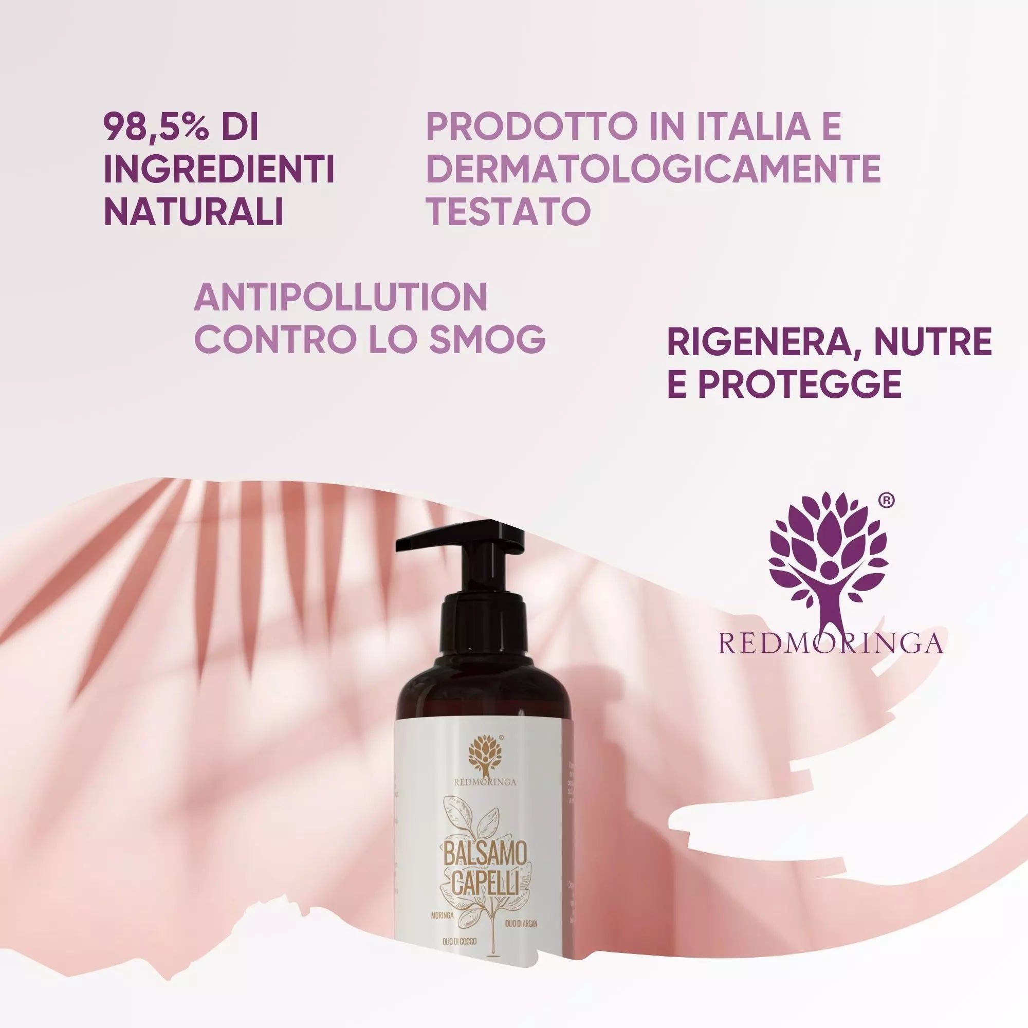 RedMoringa Balsamo Naturale Moringa, Argan & Cocco – Idratazione, Volume e Protezione
