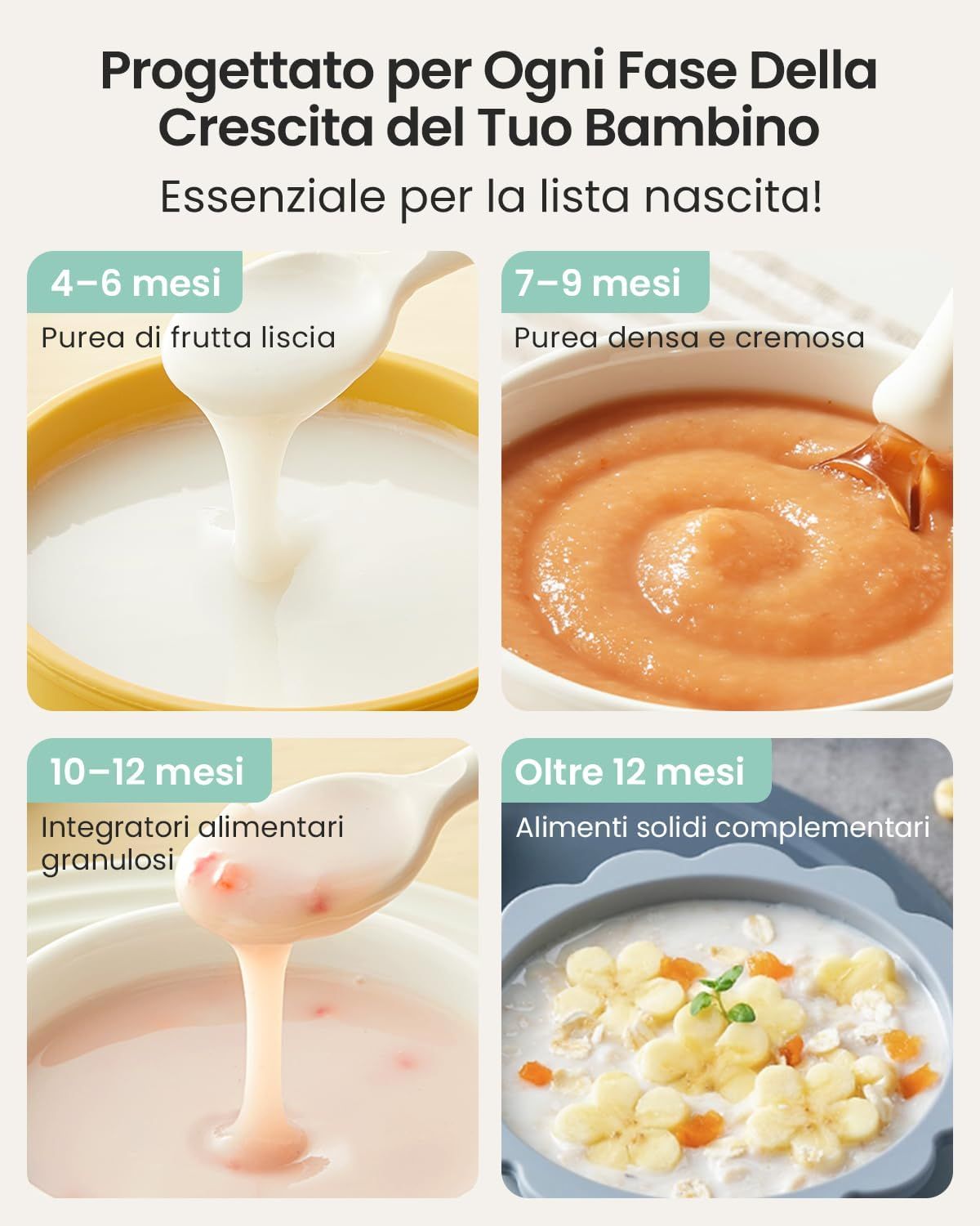 Preparatore di pappe con cestello a vapore Grownsy - Cuocivapore