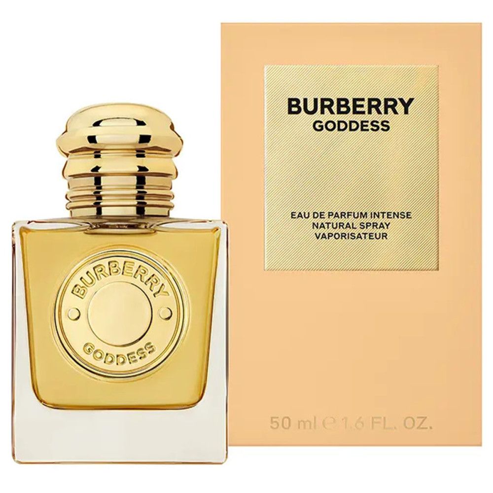 Flacone dorato con tappo dorato ed etichetta. Scatola beige con nome e dettagli del prodotto. 50 ml.