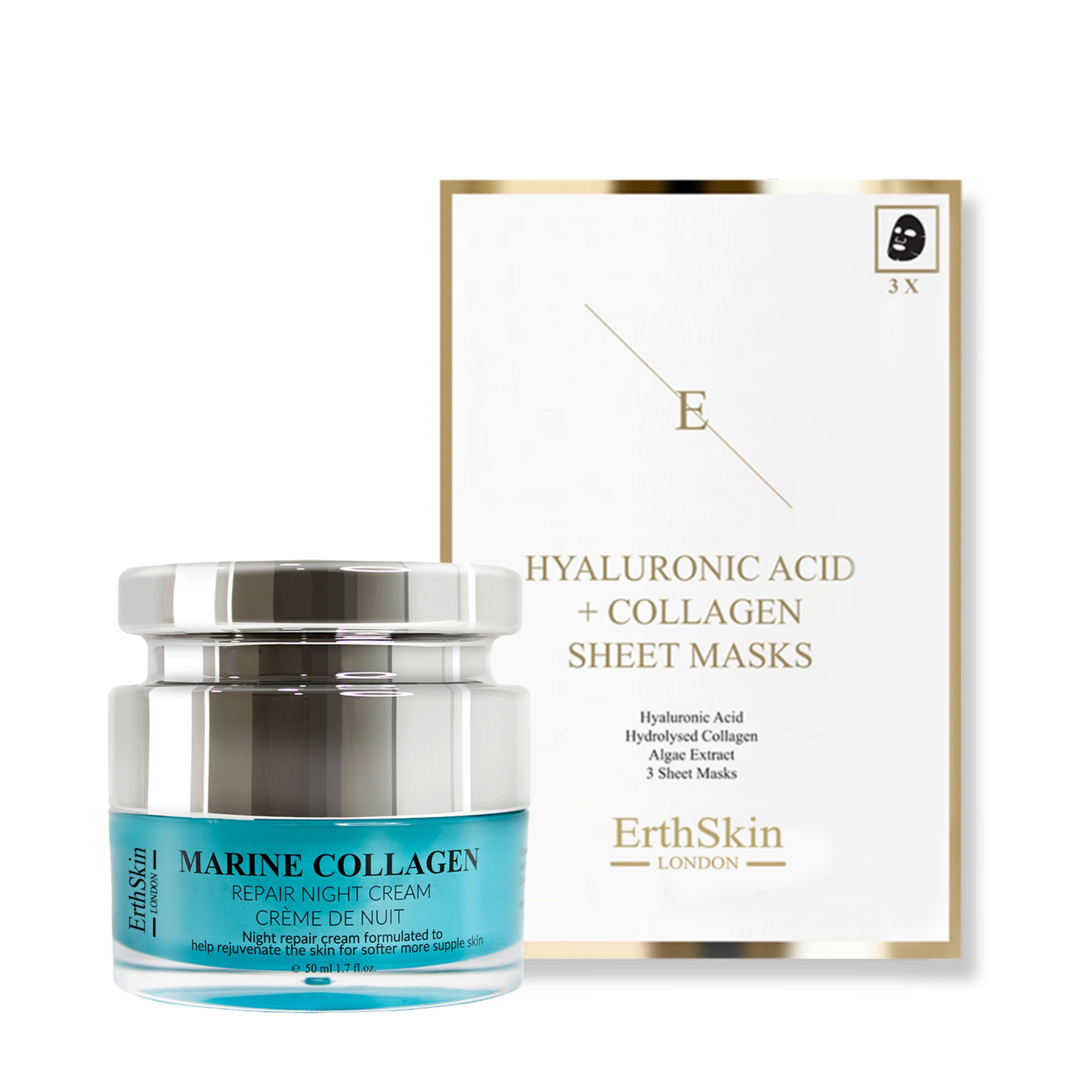 Erth Skin London Crema Notte Al Collagene Marino Maschera All Acido