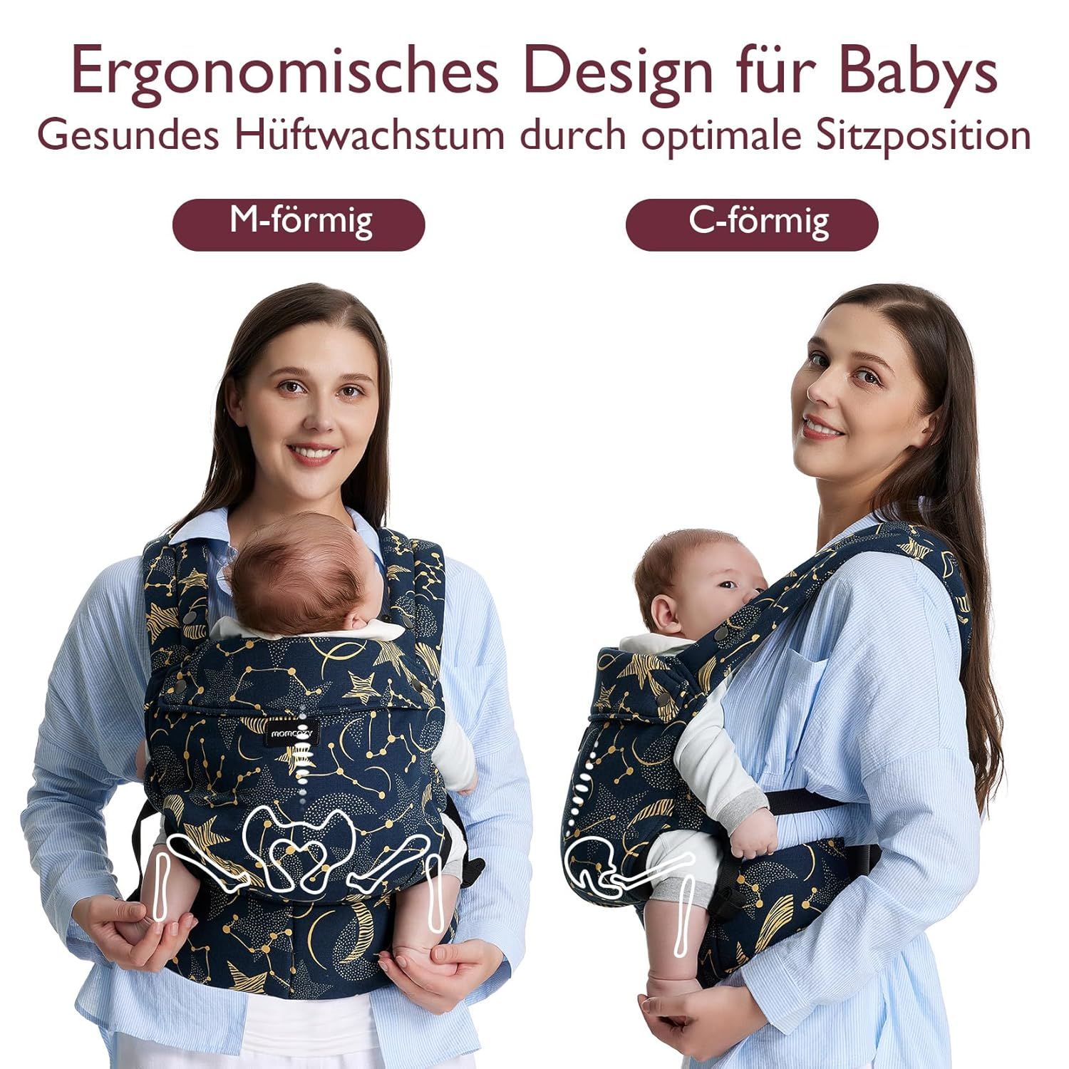 Momcozy Marsupio per Bambini Leggero e Traspirante con Stelle
