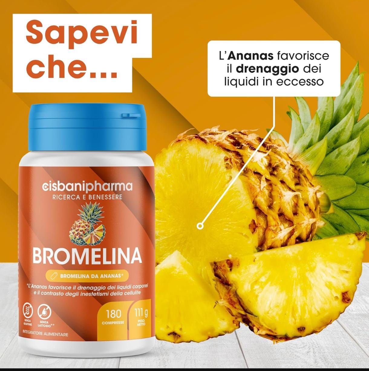 Cisbani Pharma Bromelina - Integratore Alimentare contro la cellulite