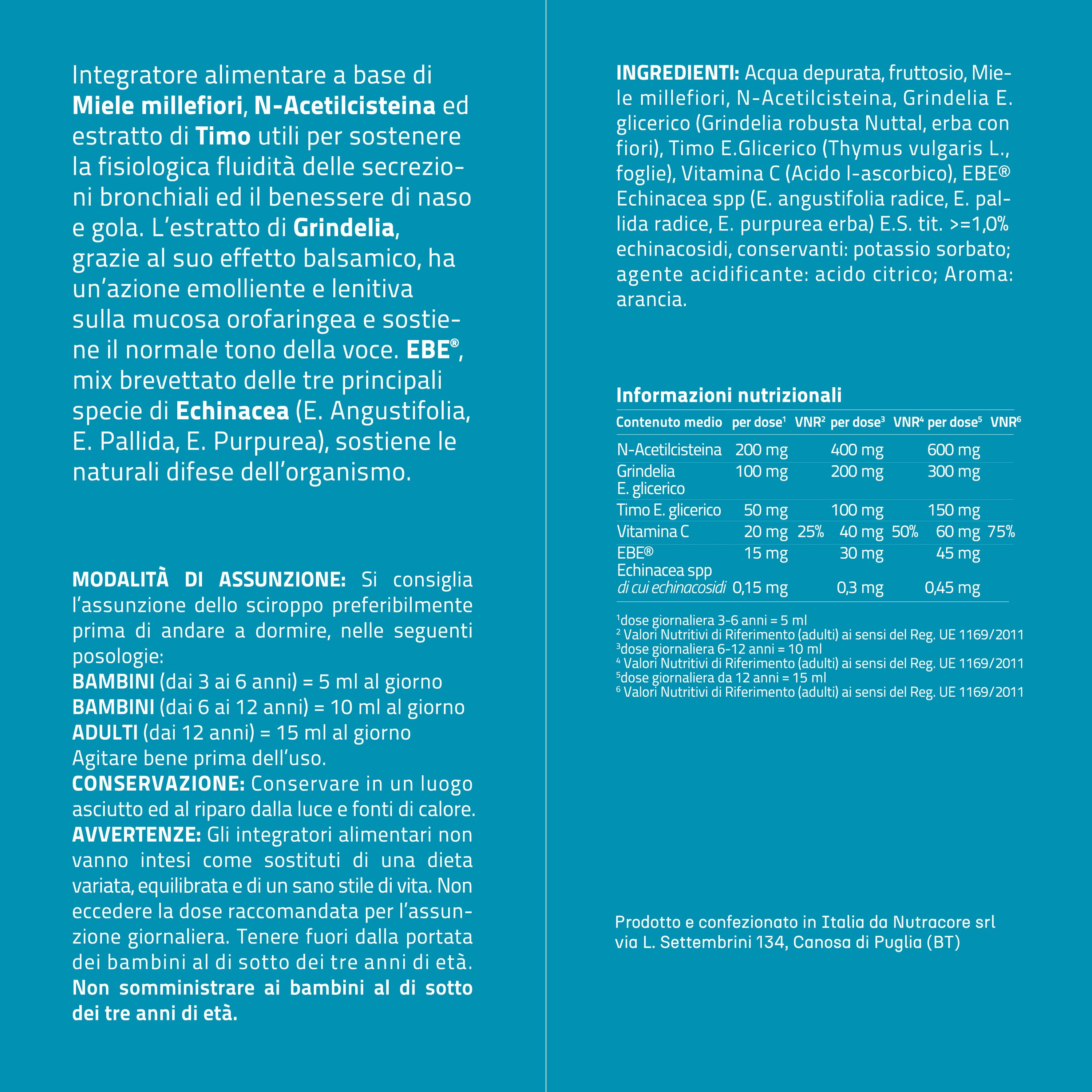 NURE Mucolytic Soluzione Orale 200 ml | Integratore sciroppo tosse, mucolitico fluidificante catarro