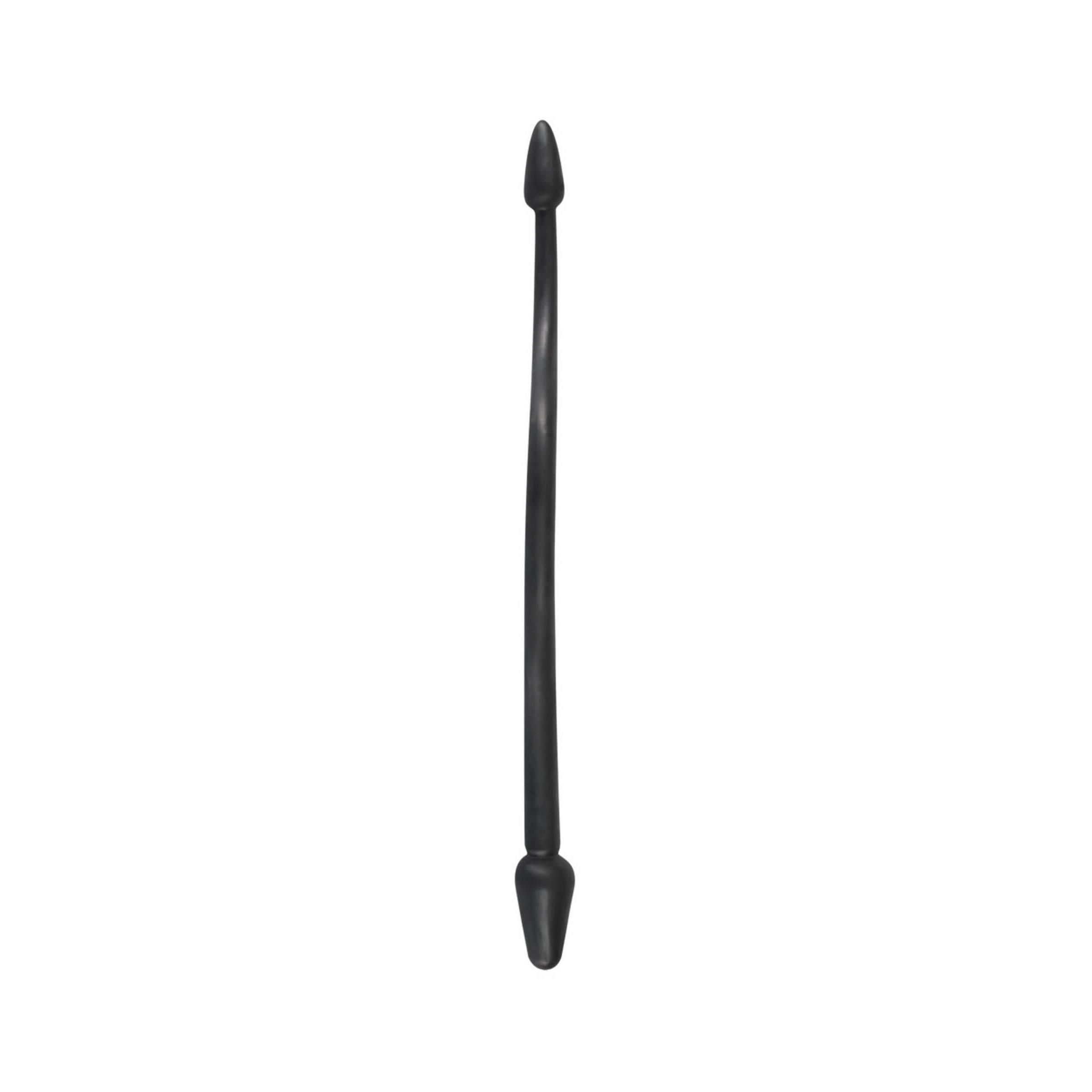 Dildo nero con estremità coniche, asta dritta.